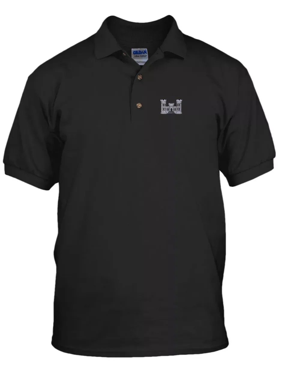 CORPS OF ENGINEERS MILITARY Embroidery Embroidered Unisex Adult Golf Polo Shirt product image (1)