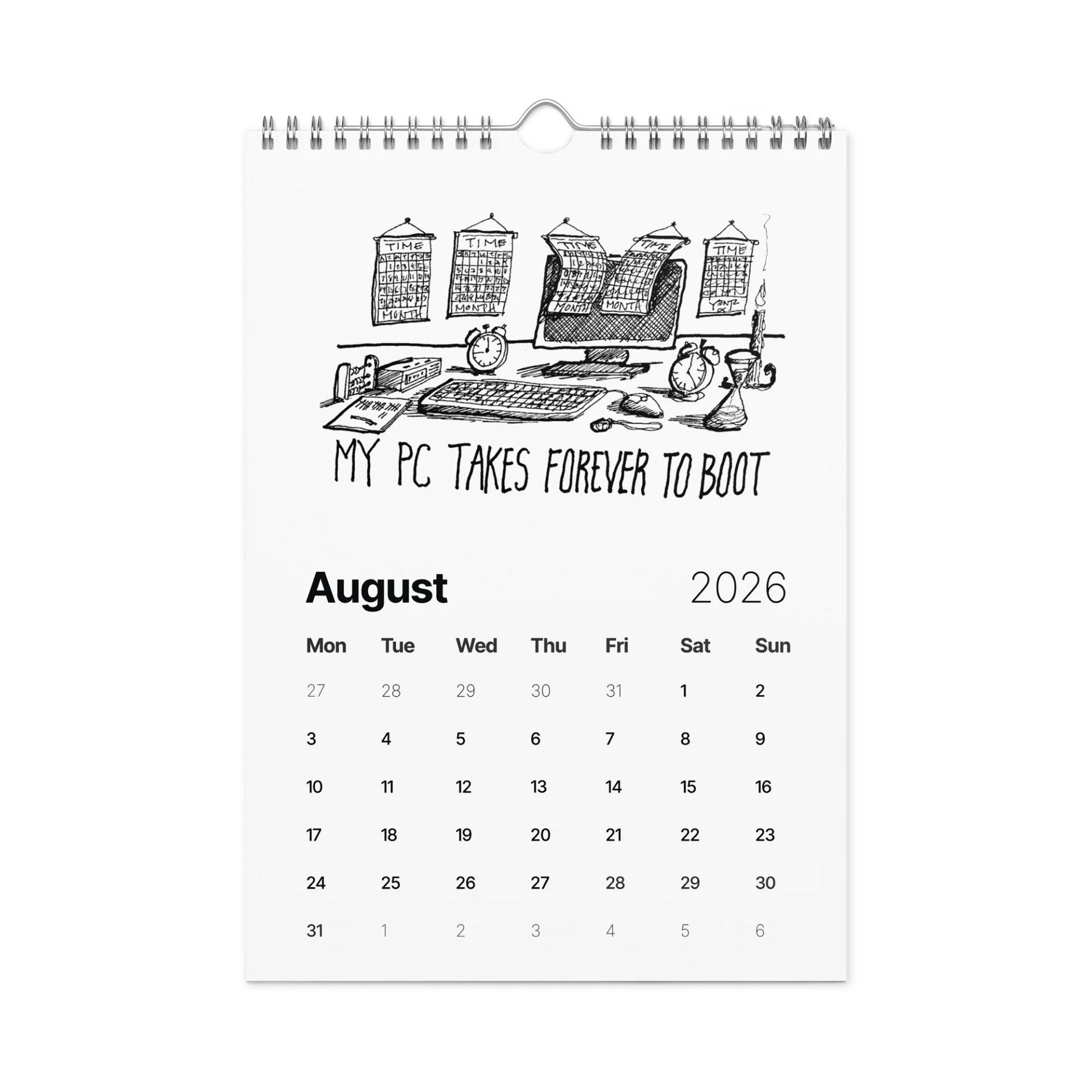 Original Humorous Tech Sketches 2026 Calendar product image (8)