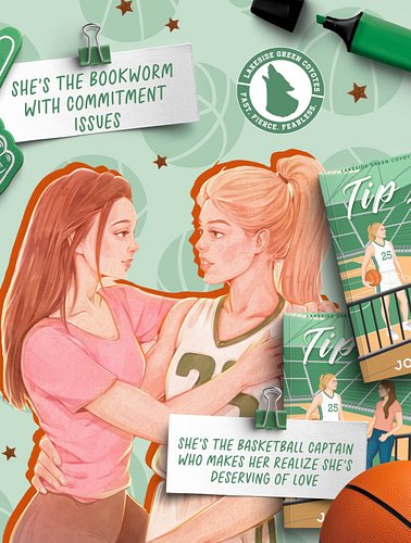 bookworm x basketball captain duo💚🏀

Tip In by Josie Mae is available on KU, e-book, and paperback!

Tip In includes:
🏀 Sport...