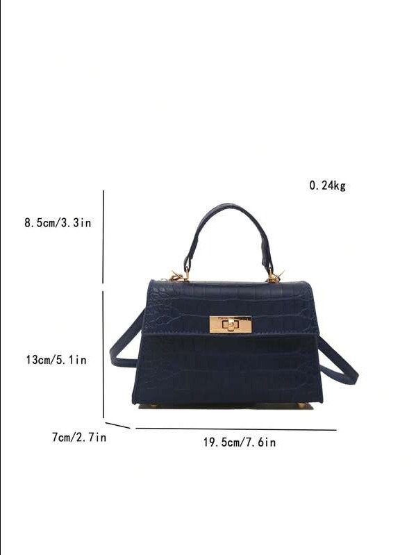 ADLEST Mini Solid Color Flap Handbag - Elegant PU Leather Square Shoulder Bag product image (4)