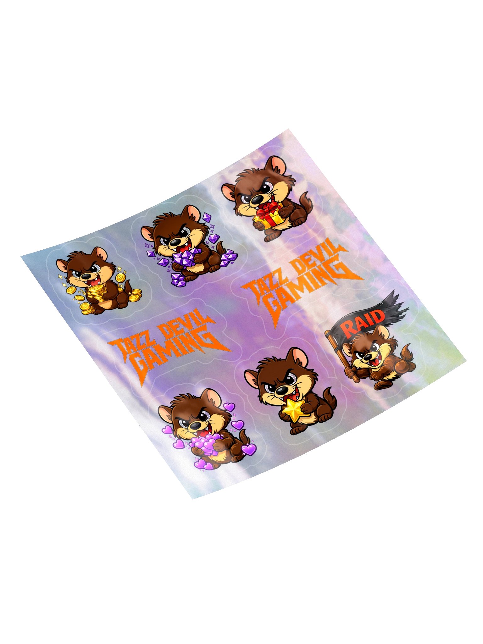 Tazz Devil Gaming Holographic Sticker Sheet product image (4)