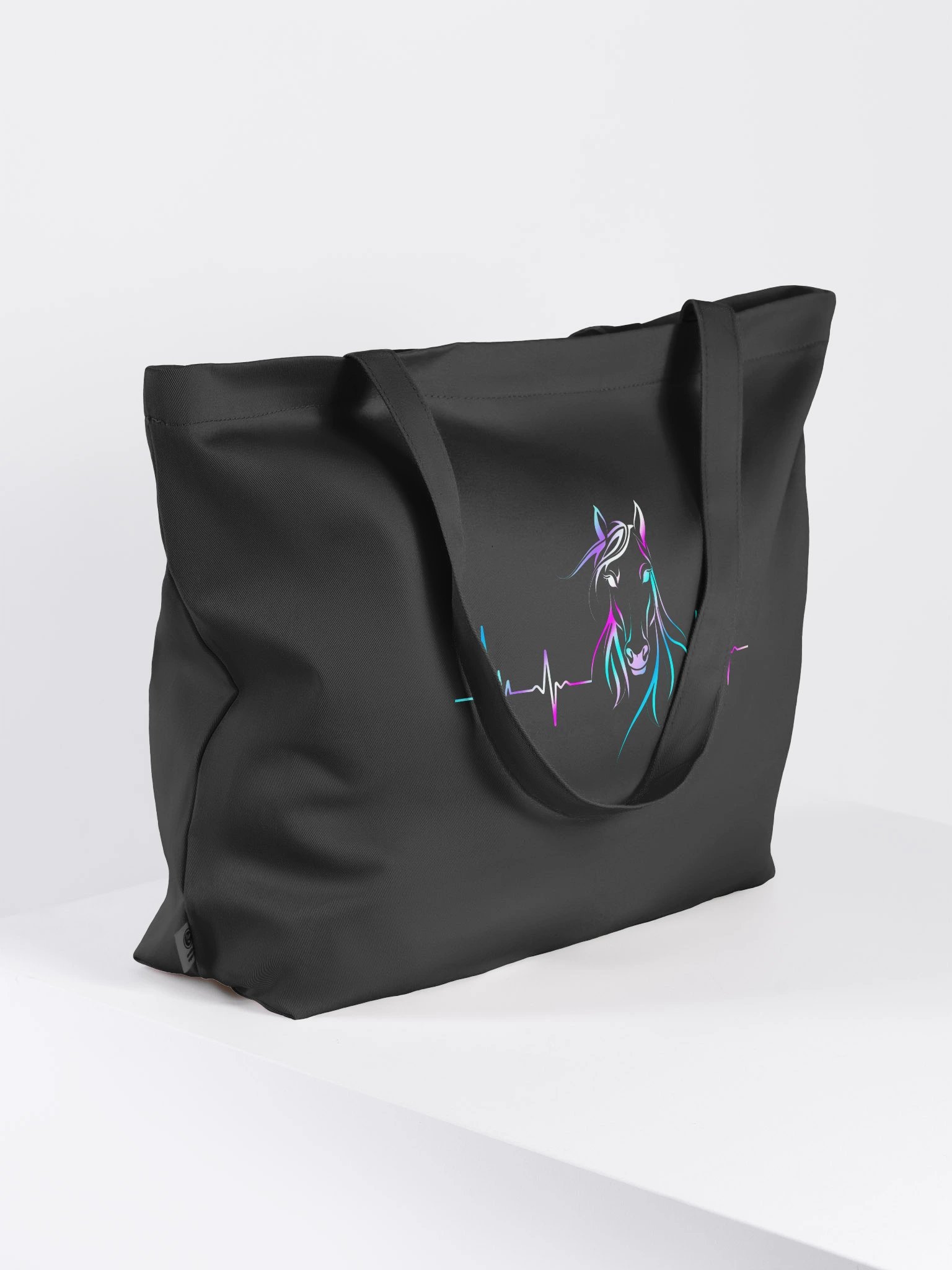 Horse Heartbeat Colorful Tote Bag | Equestrian Horse Lover Bag product image (4)
