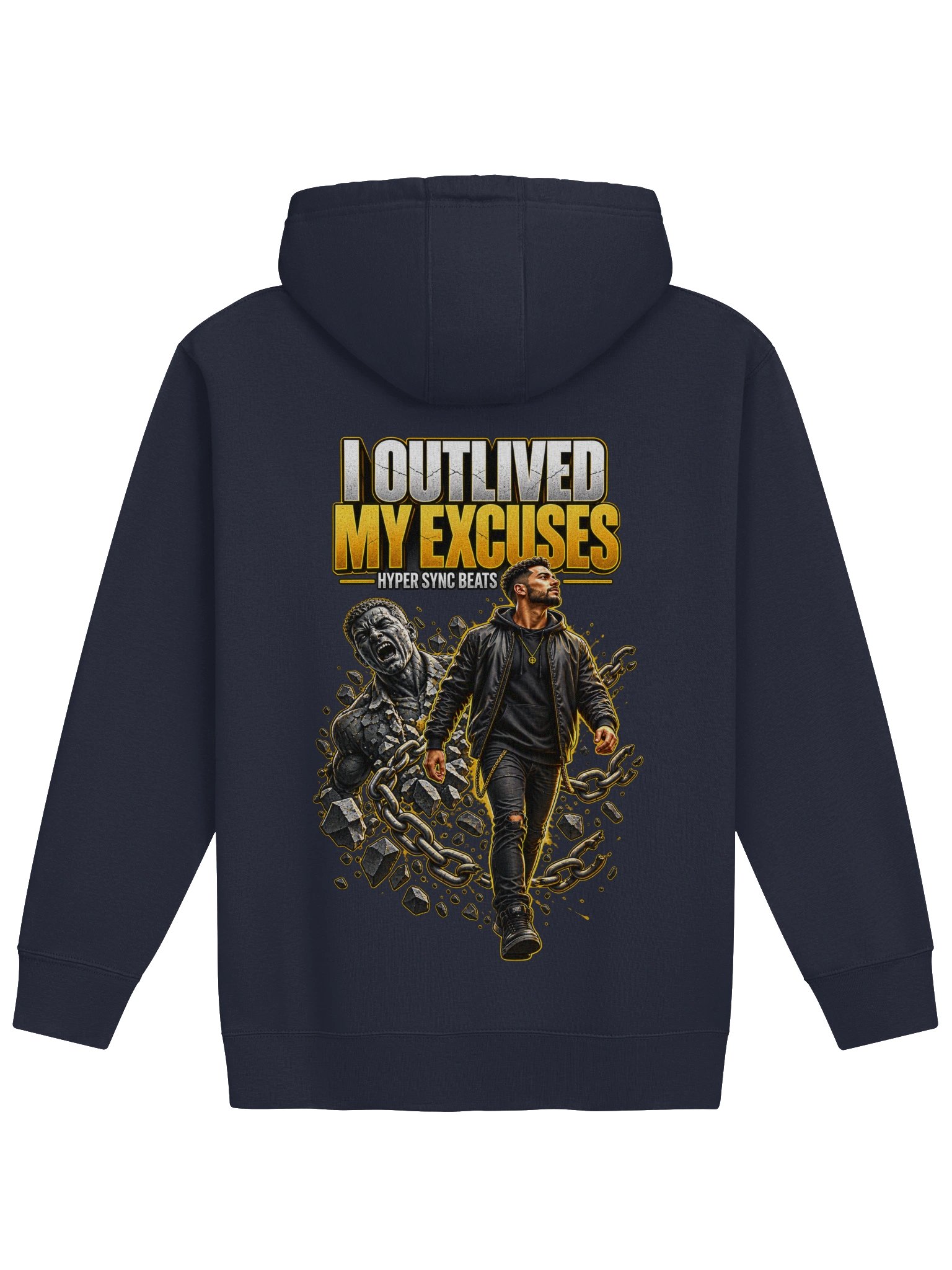 I Outlived My Excuses — Hyper Sync Beats Premium Graphic Hoodie product image (2)