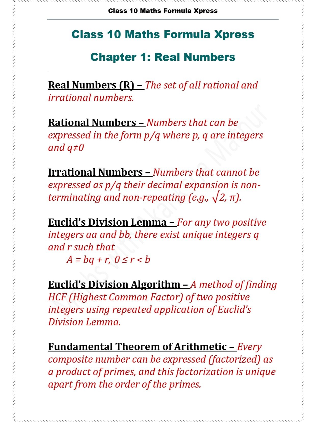 Class 10 Maths Formula Xpress product image (2)