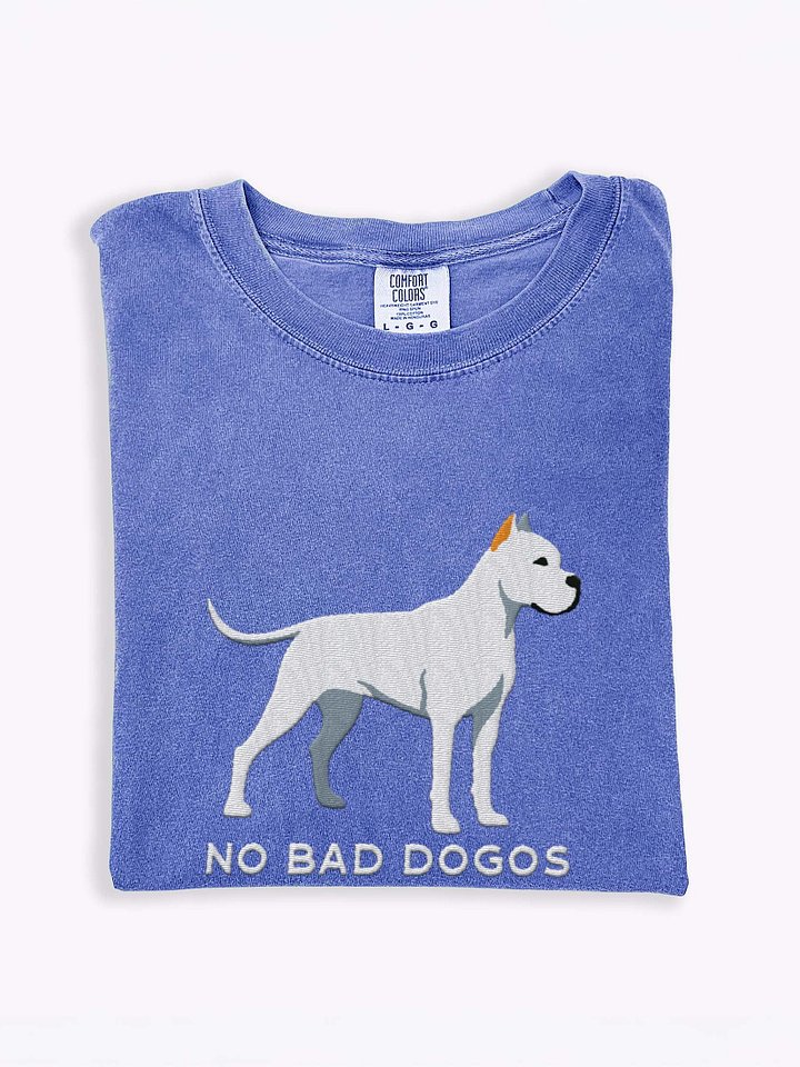 No Bad Dogos T-Shirt(Embroidered) of a Dogo Argentino(White, Cropped Ears) product image (1)