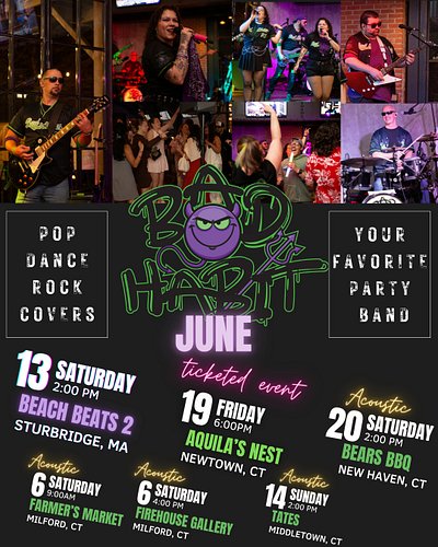another weekend of double features! Catch the full band and acoustic half this weekend for your summer fun before we pop off ...