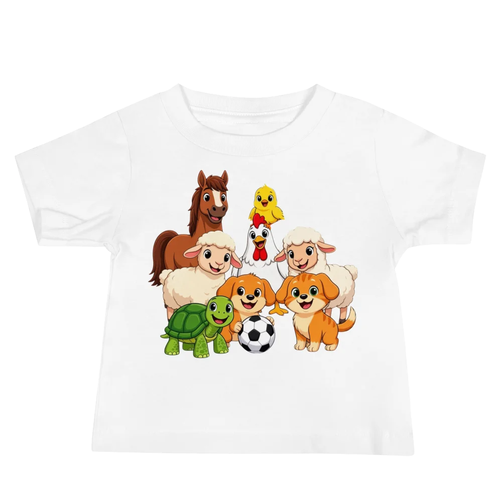 Cute Farm Animal Soccer Crew Tee product image (2)