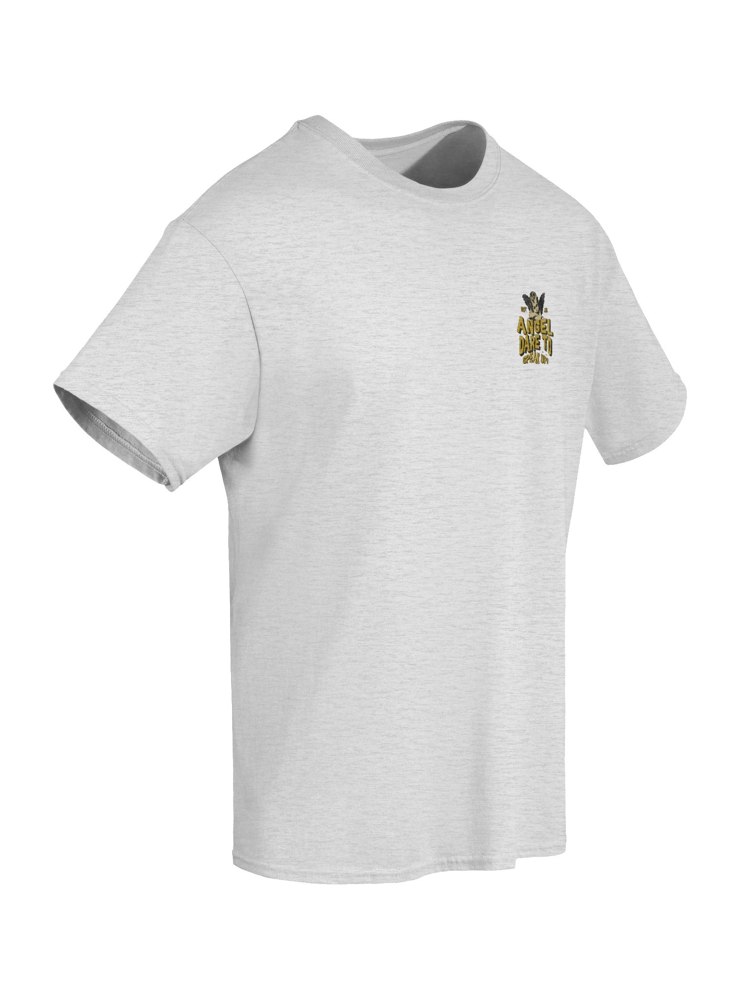 ANGEL Dare to Speak Up Vintage Collection Gildan Unisex T-shirt_EQALL® Billog Campaign_Pocket 100% Cotton_Mustard / Black product image (8)