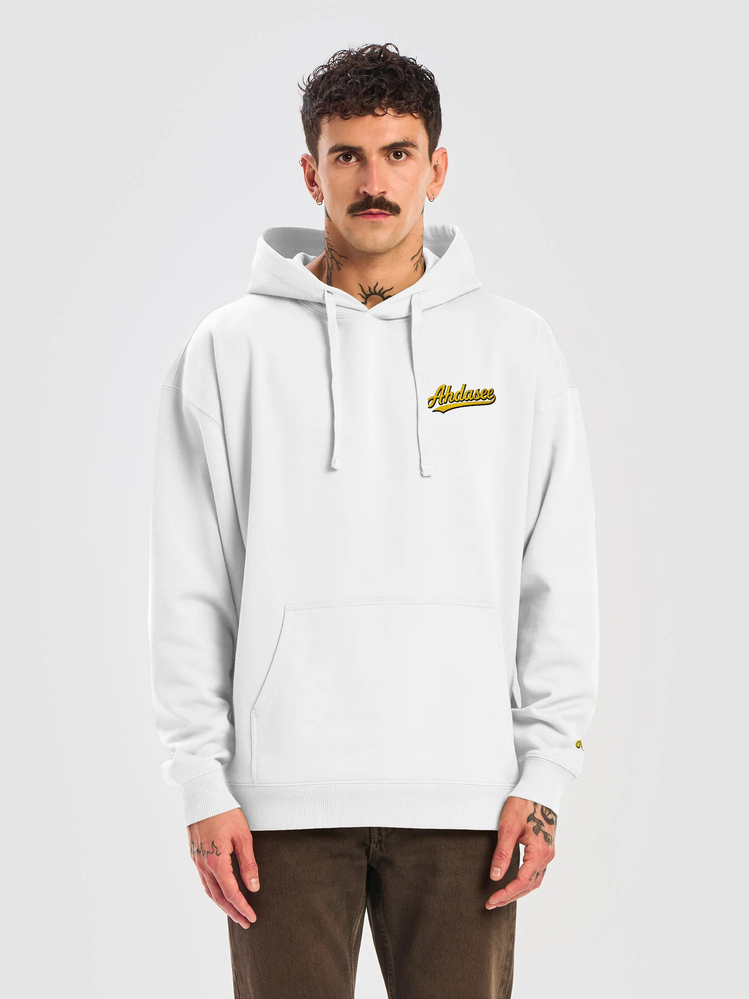 Ahdasee Signature Embroidered Hoodie – White product image (5)