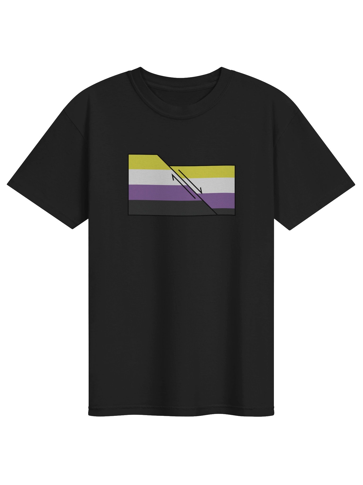 Nonbinary Faulted Pride Flag Regular Fit T product image (1)
