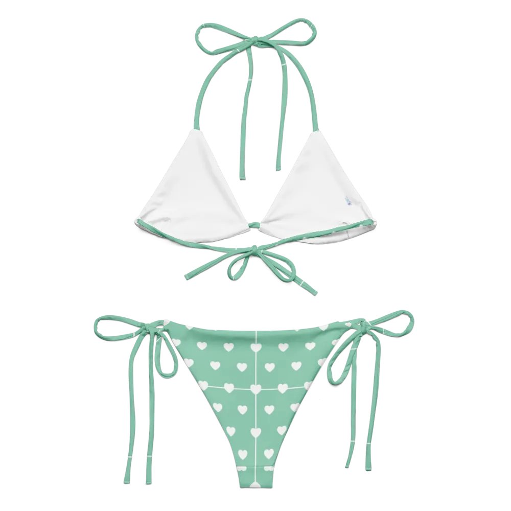 Pastel Heart Seamless Pattern String Bikini - v1 product image (5)