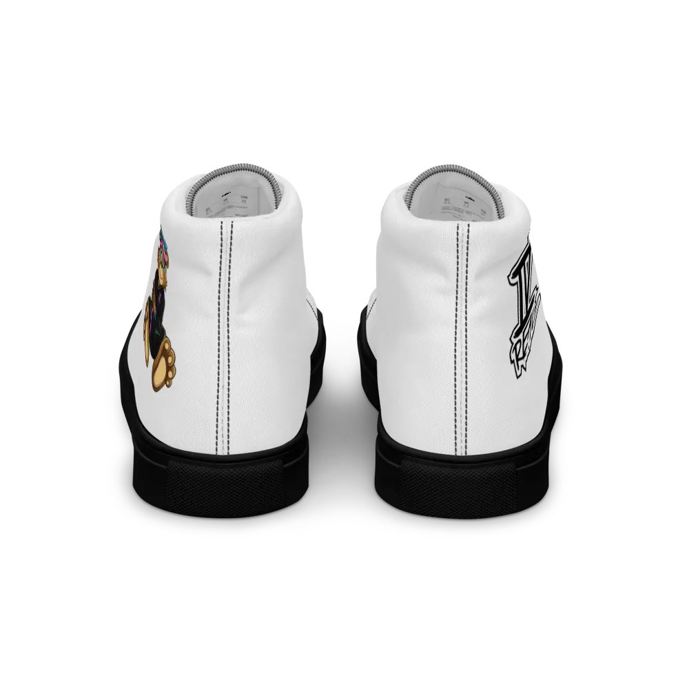 Sitting Girl Bear Women's High Top Canvas Shoes product image (10)