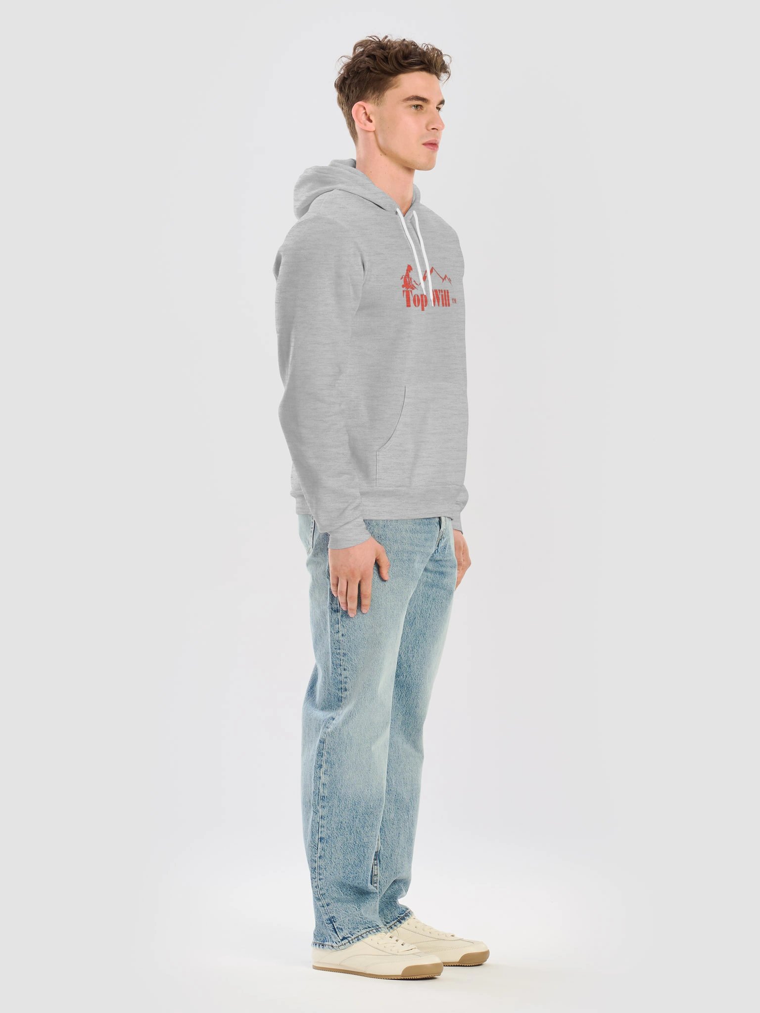 Top Will ™ Grey & Red Supersoft Hoodie product image (7)