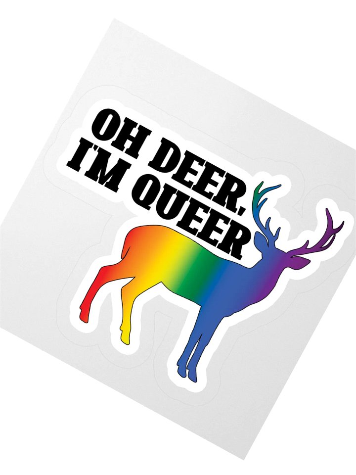 Oh Deer, I'm Queer Pride Flag Sticker product image (4)