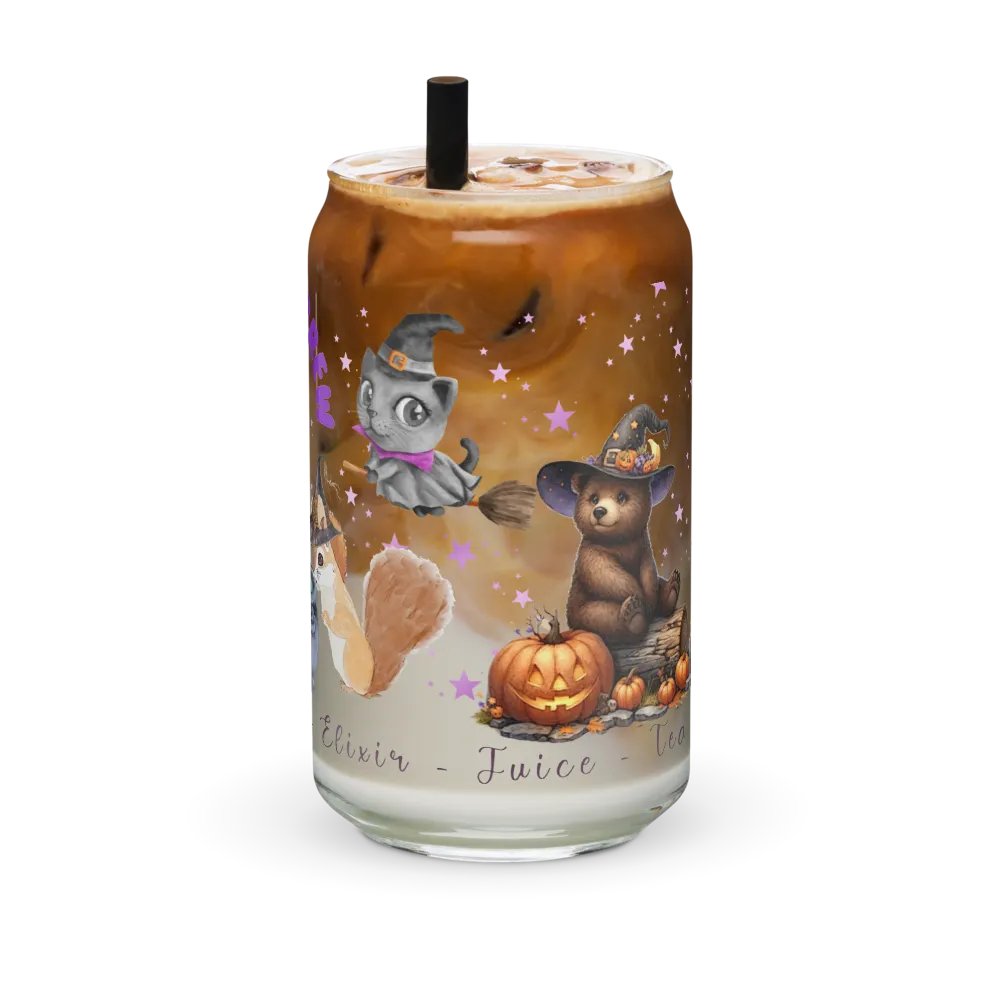 Witches Brew Coven: The Enchanted Gathering Glass Can Tumbler | 16oz | Optional Bamboo Lid & Straw product image (4)