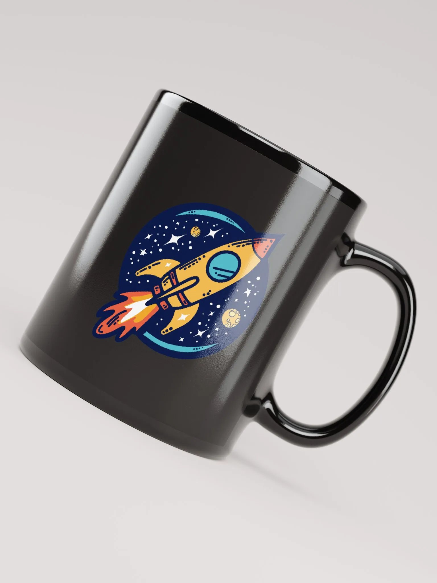 Rocket Traveling Through Space | Black Mug product image (8)