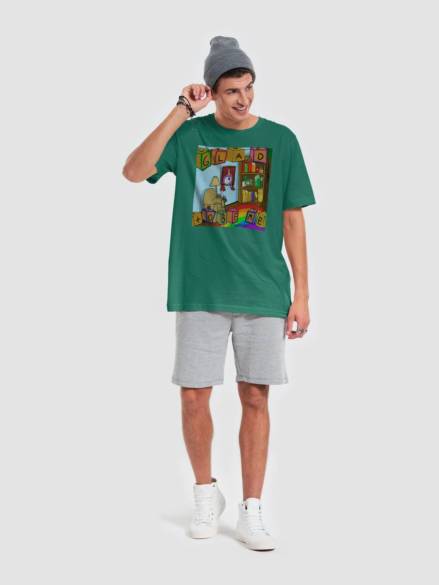 Glad To Be Me green tee product image (6)