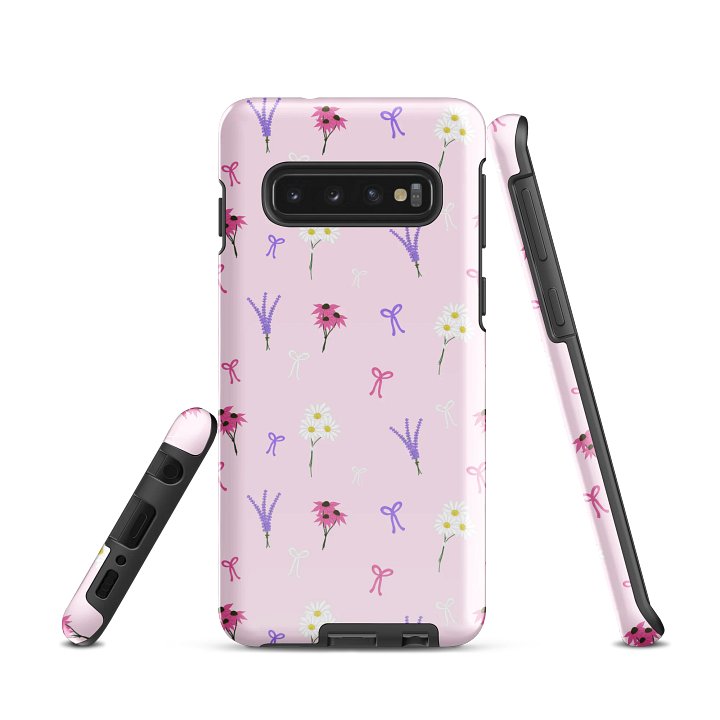 Wildflowers and Bows Pattern- Pink Background Samsung® Tough Case product image (1)