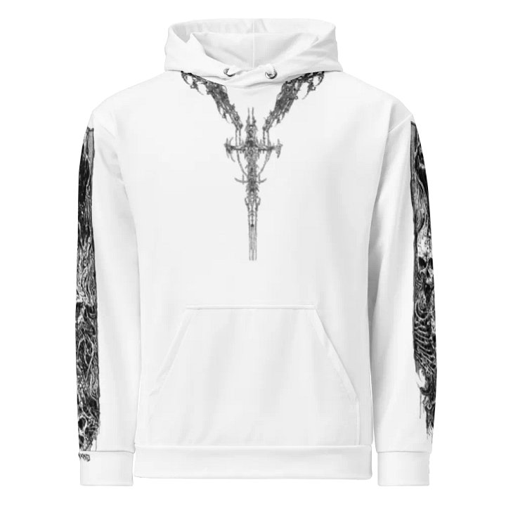 White Crusifix Chain Hoodie product image (1)