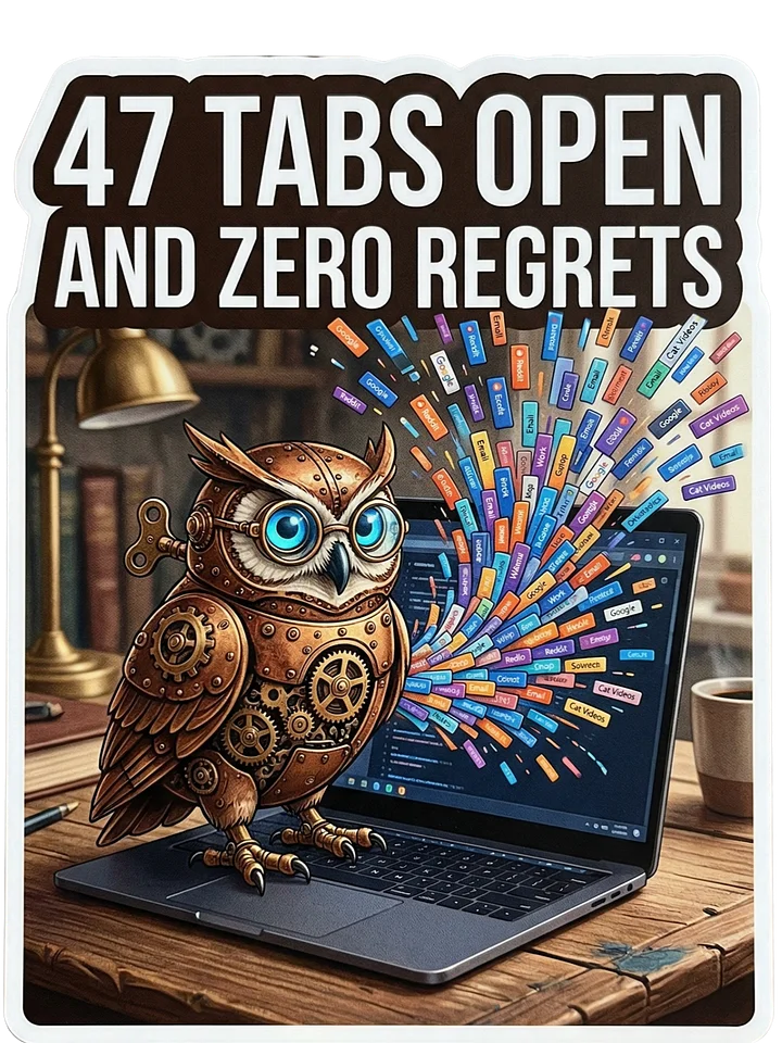 💻 47 Tabs Open And Zero Regrets Sticker product image (1)
