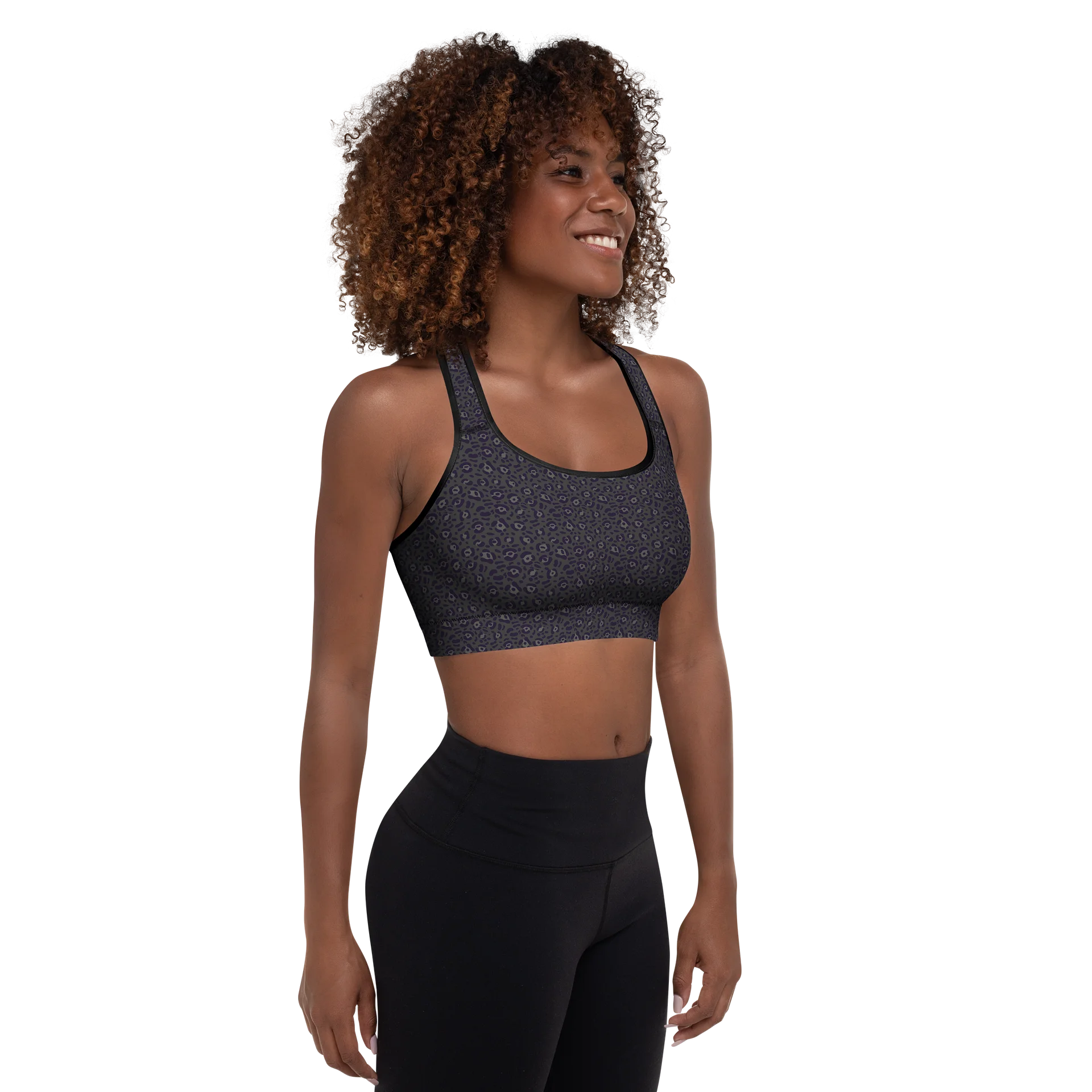 Comfortable Padded Sports Bra Bold Leopard Print product image (6)