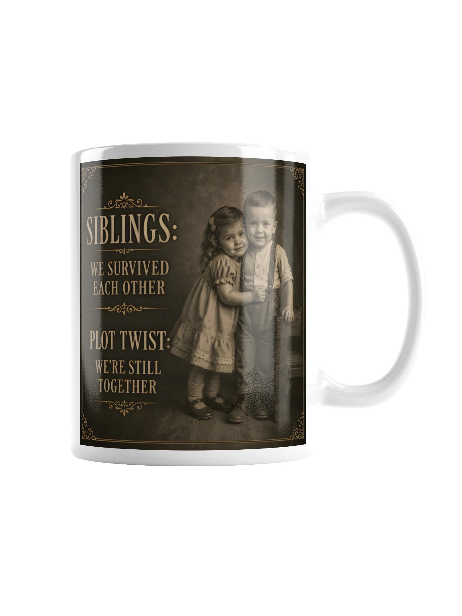 Siblings We Survived Each Other Mug | Plot Twist We're Still Together | Funny Vintage Sibling Gift product image (2)