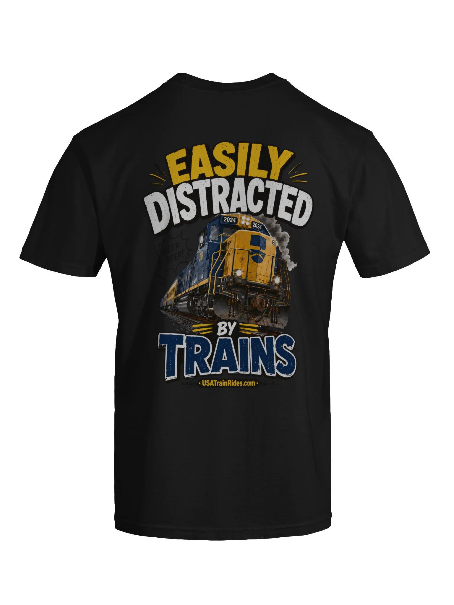 USA Train Rides Easily Distracted By Trains Adult T-Shirt product image (7)