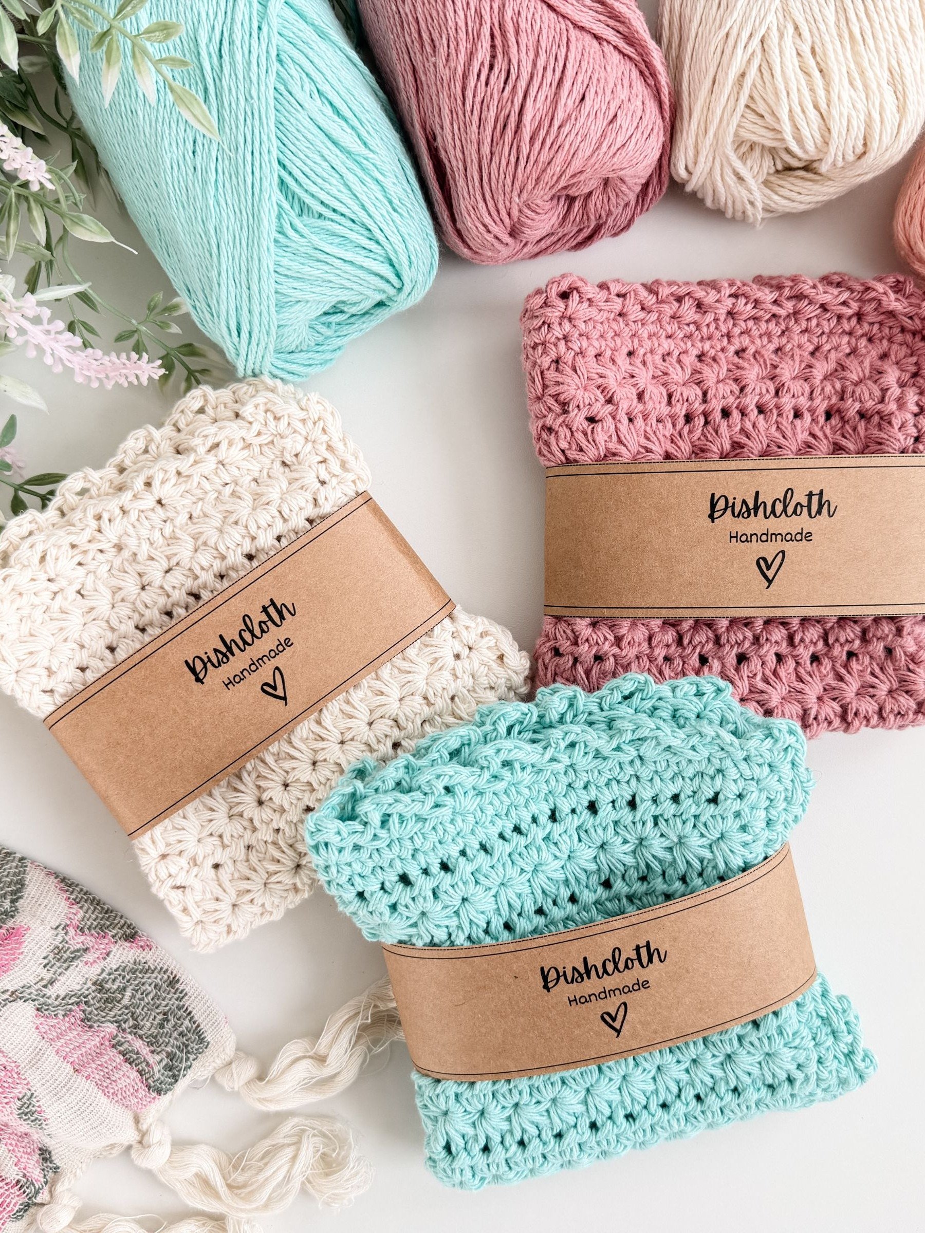 Spring Star Stitch Dishcloth Crochet Pattern product image (1)