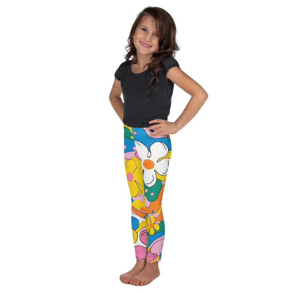 Retro Floral All-Over Print Girl's Leggings product image (3)