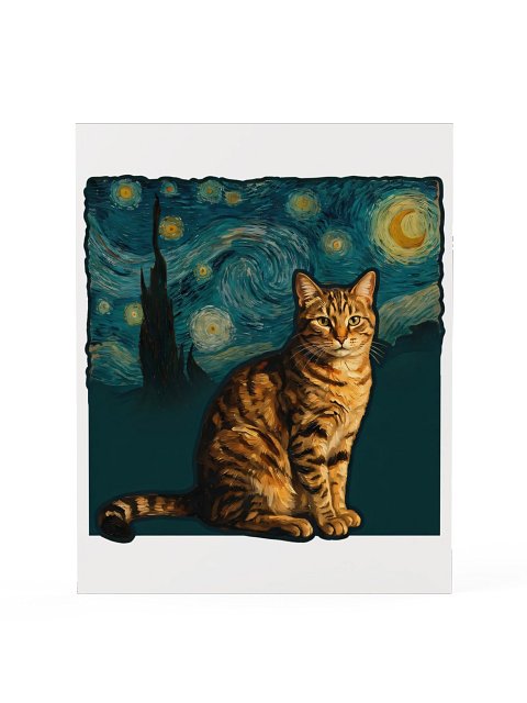 Starry Night Tabby Poster