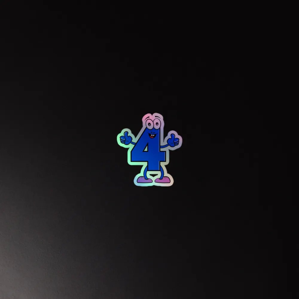 Number 4 Fun Holographic Sticker product image (2)