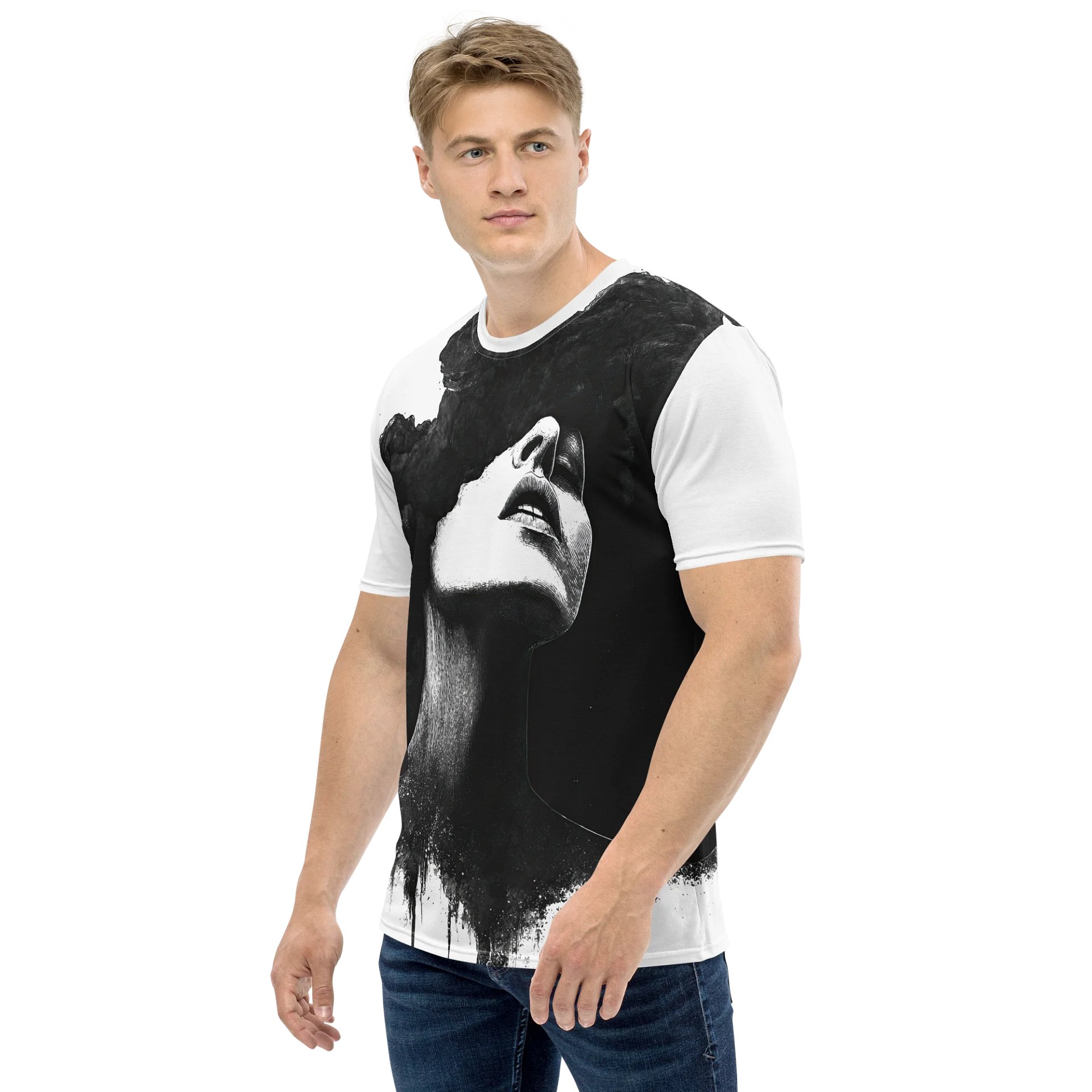 Monochrome Phantom Face All-Over Print T-Shirt product image (3)