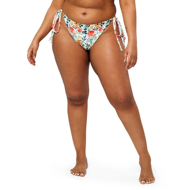Watercolour Floral Pattern String Bikini Bottom - v8 product image (1)