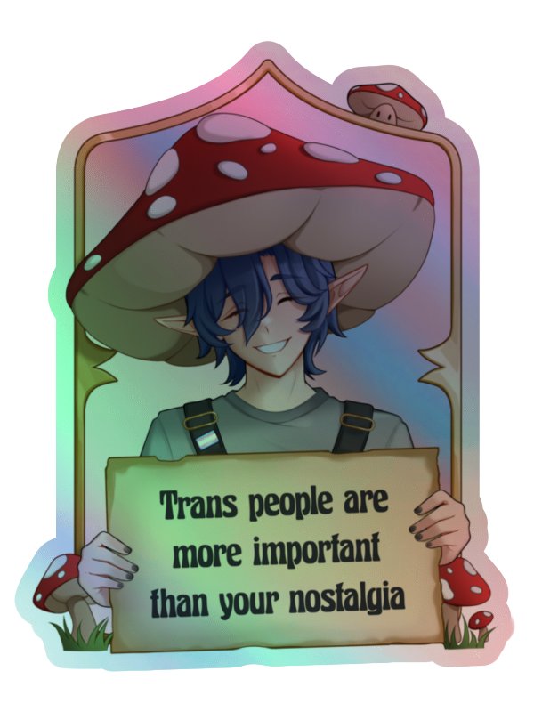 Holographic trans charity sticker product image (1)