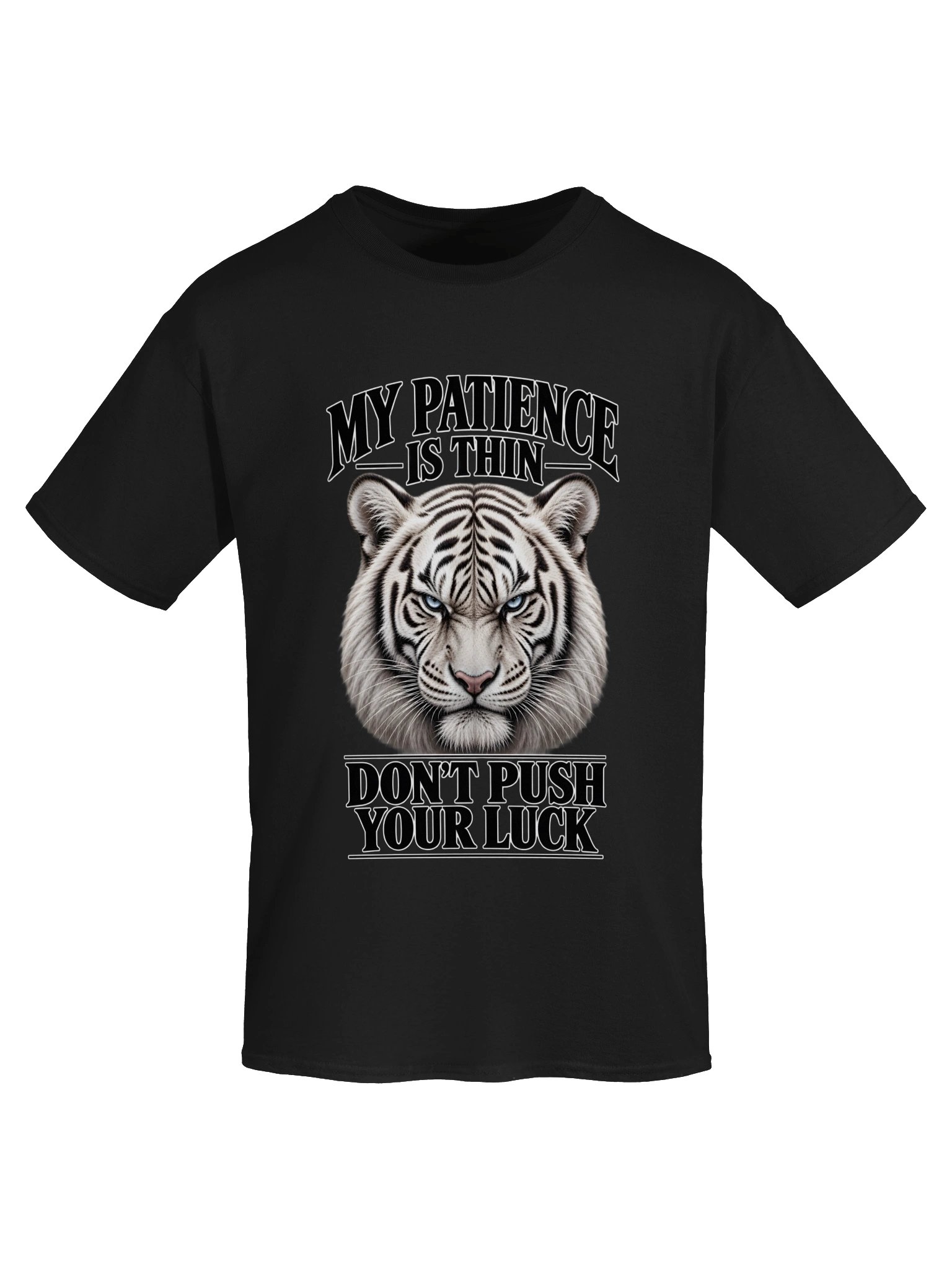 White Tiger - My Patience is Thin Dont Push Your Luck - Unisex Gildan Heavyweight 100% Cotton T-Shirt product image (5)