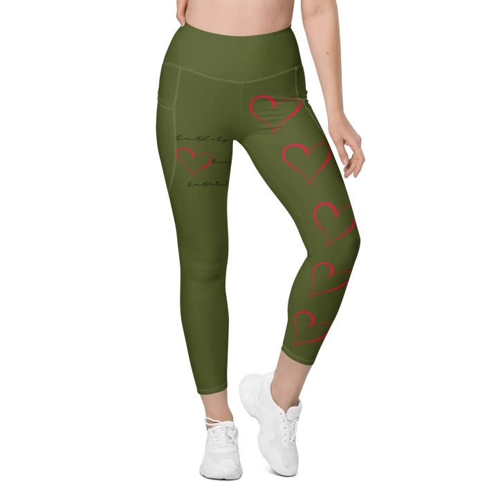 "Qu@lity He@rt" Leggings (Military Green) product image (1)