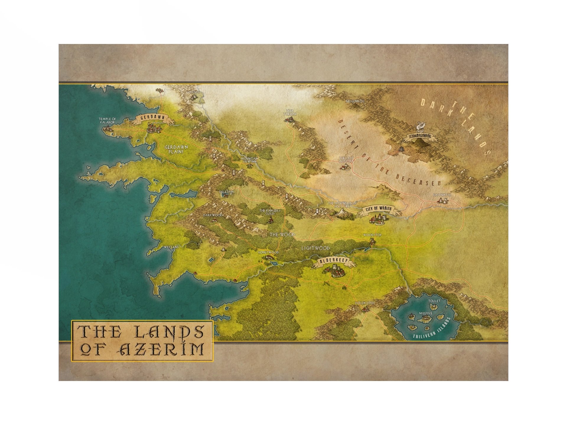 Lands of Azerim Map Poster (18 x 24 inch) product image (1)