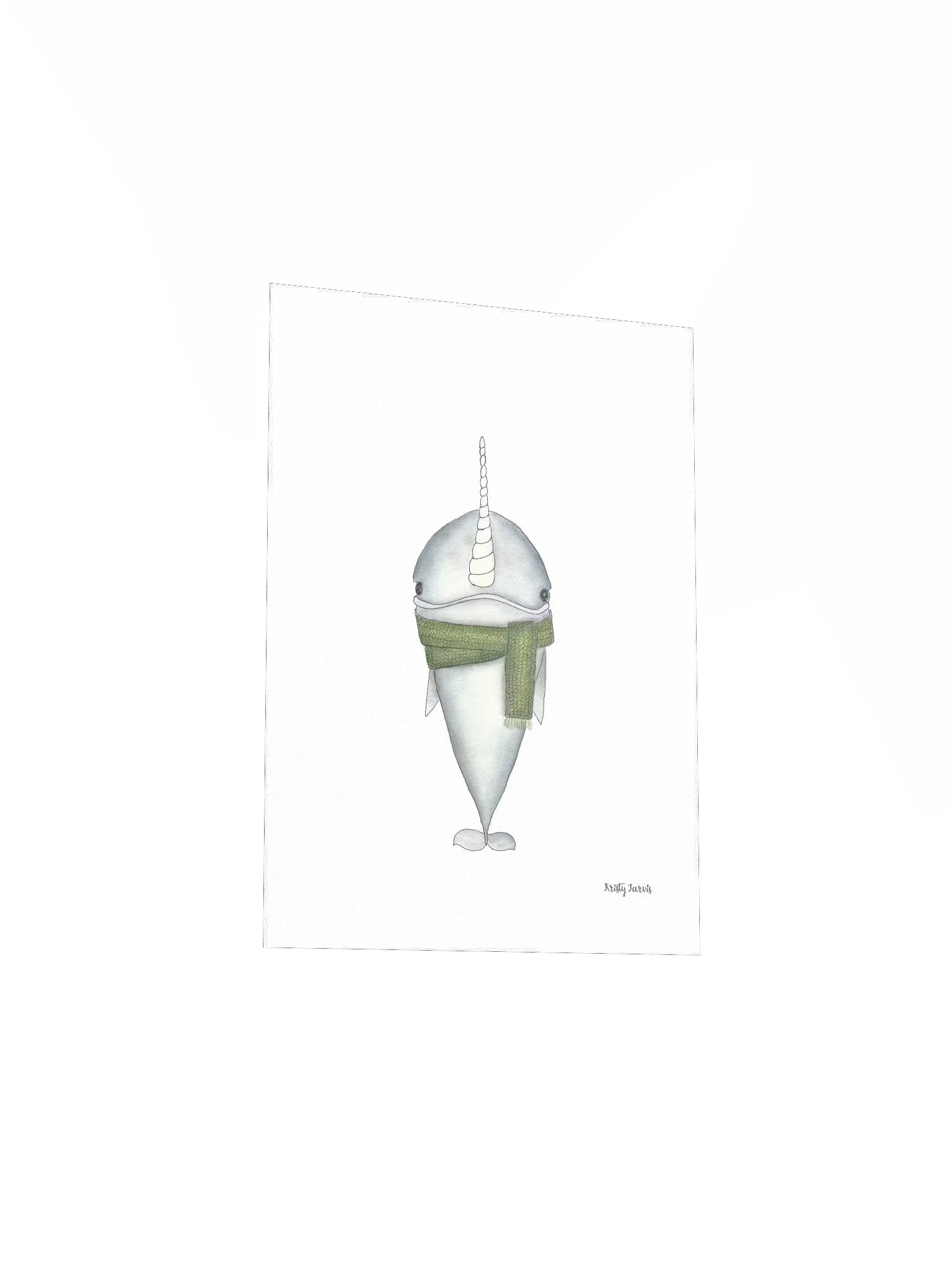Watercolor Narwhal Print product image (3)