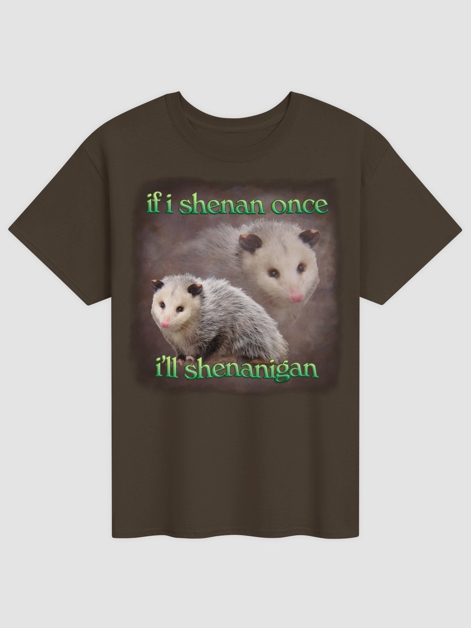 If I shenan once, I'll shenanigan possum T-shirt product image (17)