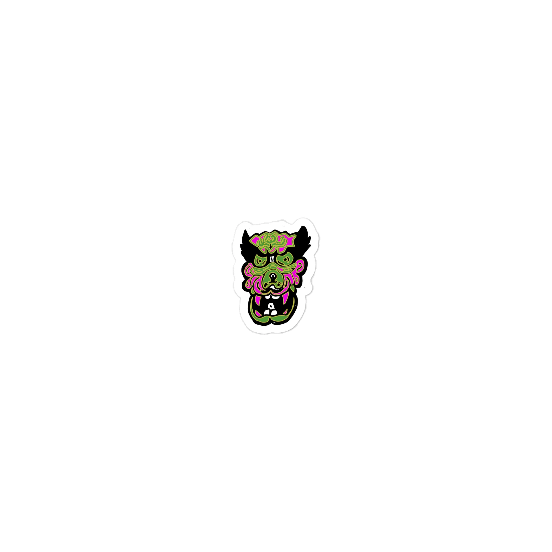 face and fangs die-cut sticker product image (1)