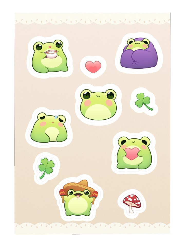 【Sticker Sheet】- Cozy Froggies product image (2)