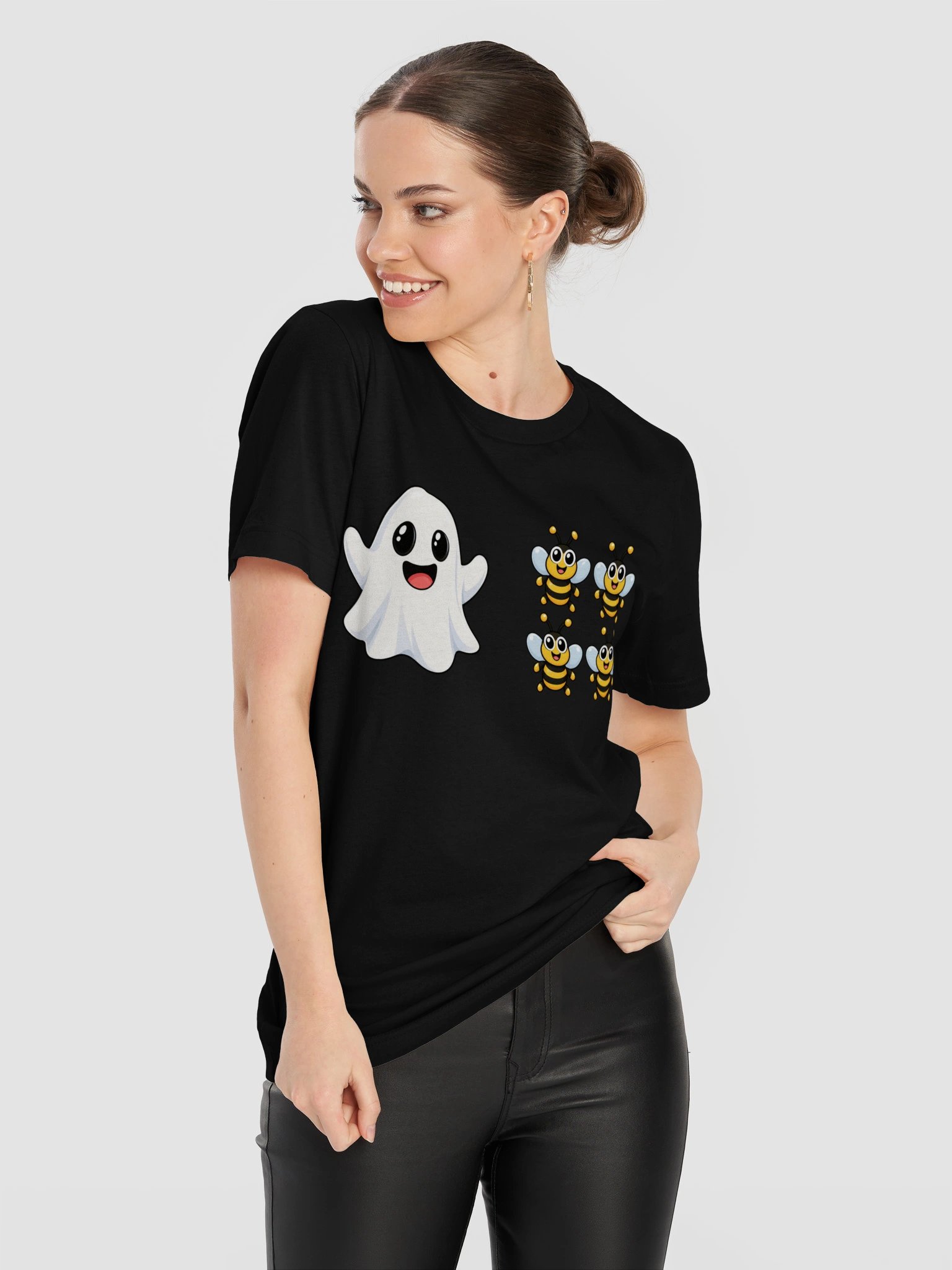 Funny Boo Bees T-shirt | Cute Ghost with Four Bees shirt, Funny Halloween Ghost Bees product image (100)