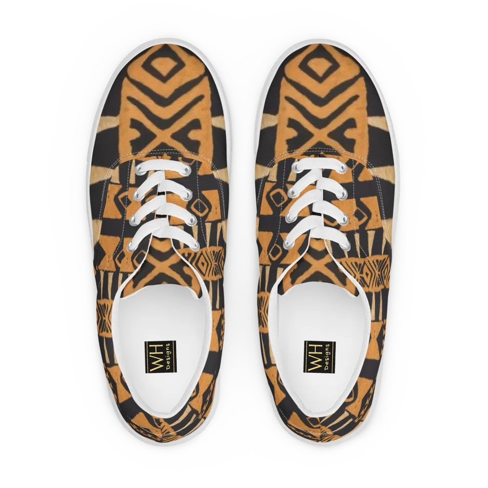 Men's African-Inspired Brown/Black Lace-up Canvas Shoes product image (7)