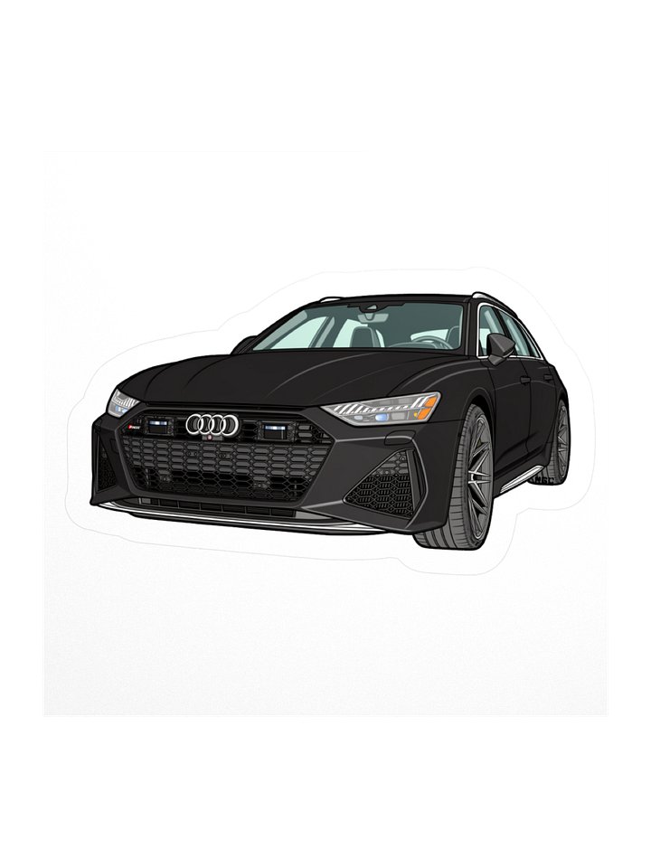 Black Audi RS6 Avant Sticker (Retro, Sketch, Silhouette) product image (1)