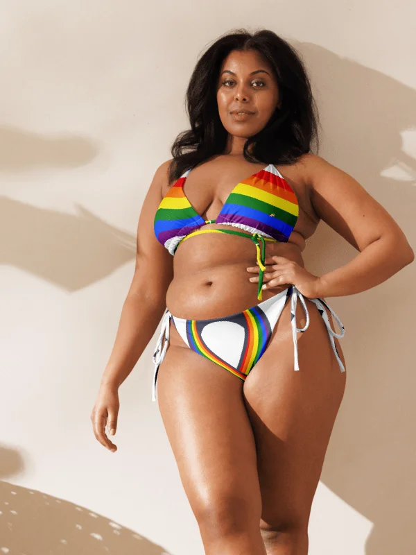 Rainbow Wave Stripe String Bikini product image (7)