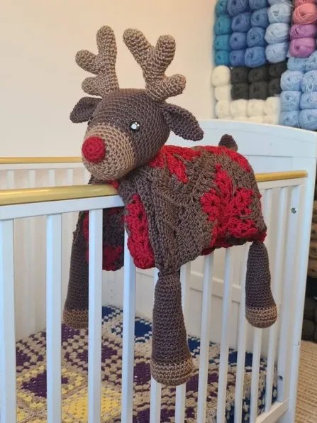 Reindeer Baby Blanket Crochet Pattern - 3in1 Toy & Playmat PDF Pattern - Crafting Happiness product image (1)