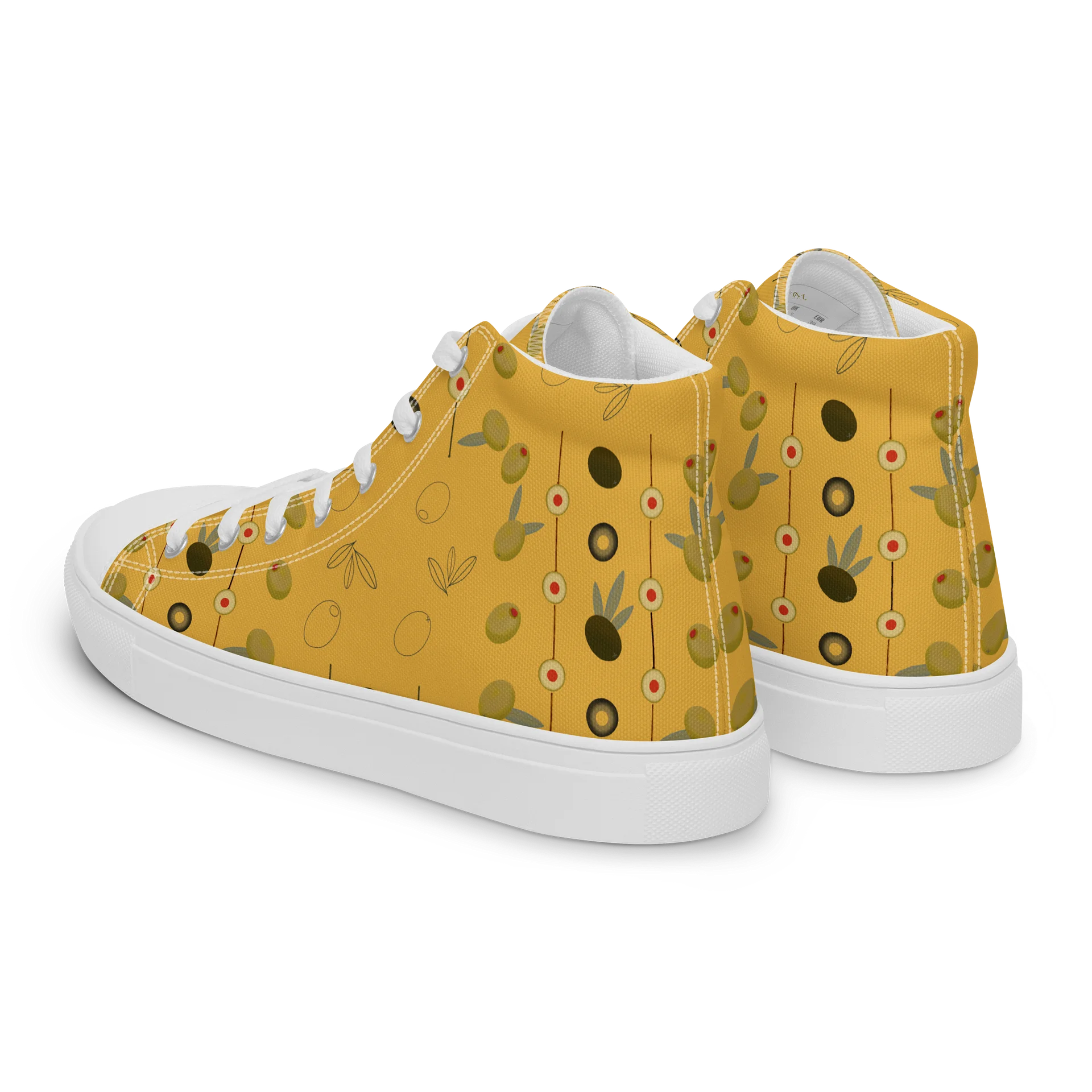 Olive Geometry Women's High Top Canvas Shoes – Mustard product image (16)