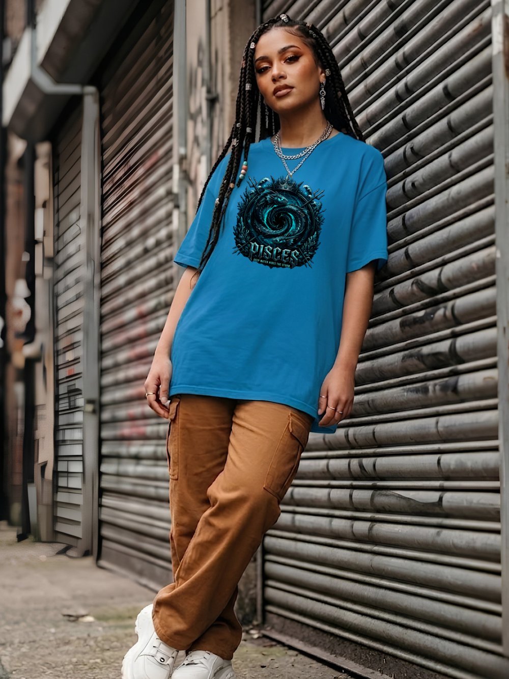 Pisces Zodiac Gothic Streetwear Graphic Tee product image (2)