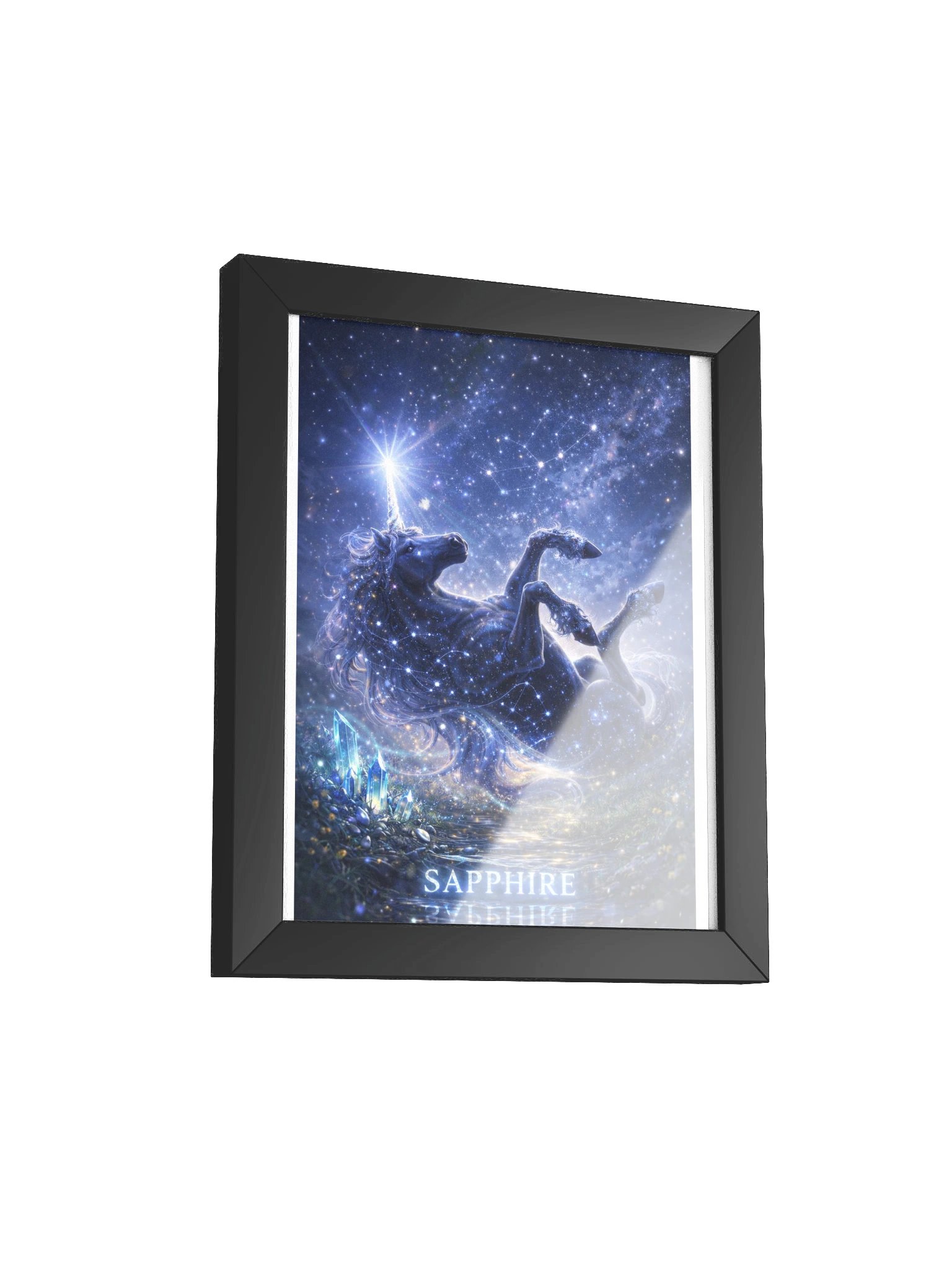 Sapphire Unicorn Framed Poster product image (100)