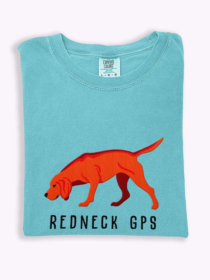 Redneck GPS T-Shirt(Embroidered) of a Redbone Coonhound product image (1)